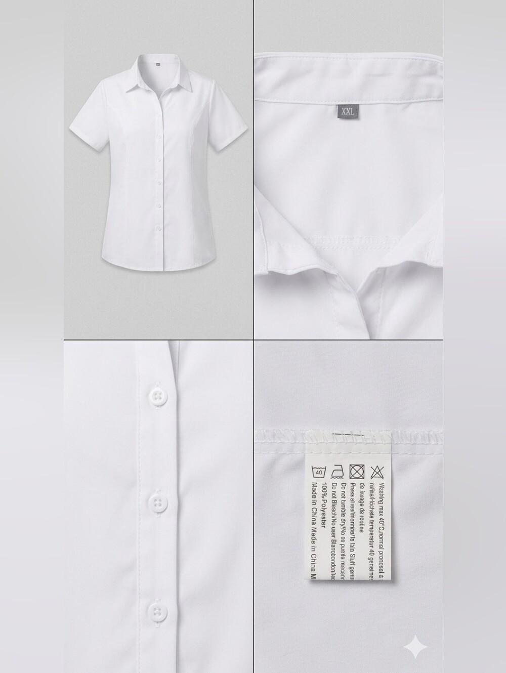 Women's Short-Sleeve Button-Down Shirt - White